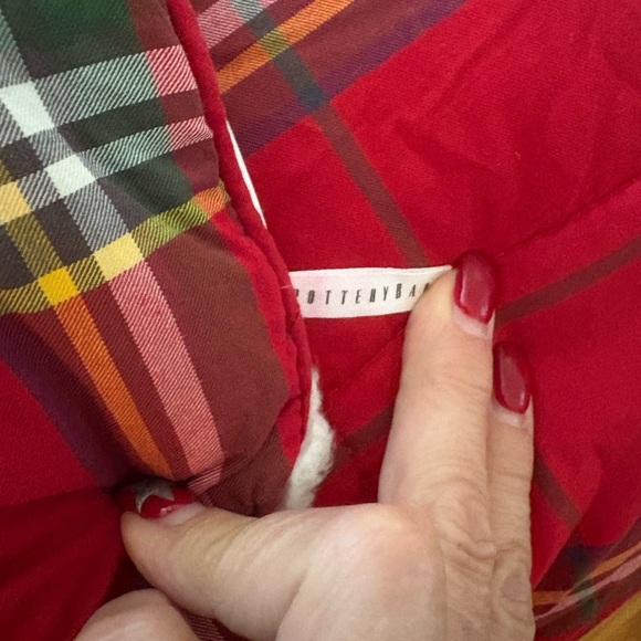 Pottery Barn Stewart Red Plaid Comforter and Shams with Shearling Backing. - Picture 8 of 9